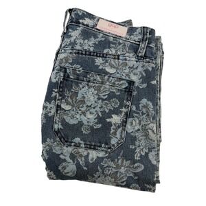 Gap x LoveShackFancy Blue Floral 70s Flare High Rise Jeans Womens Size  25 / 0 R